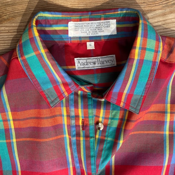 Vintage 1980’s plaid button up - Picture 3 of 3